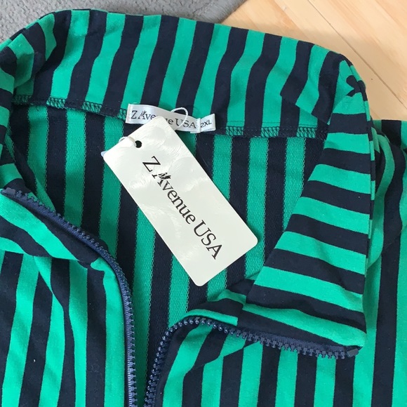 Blue and Green pullover with zipper - Picture 4 of 4